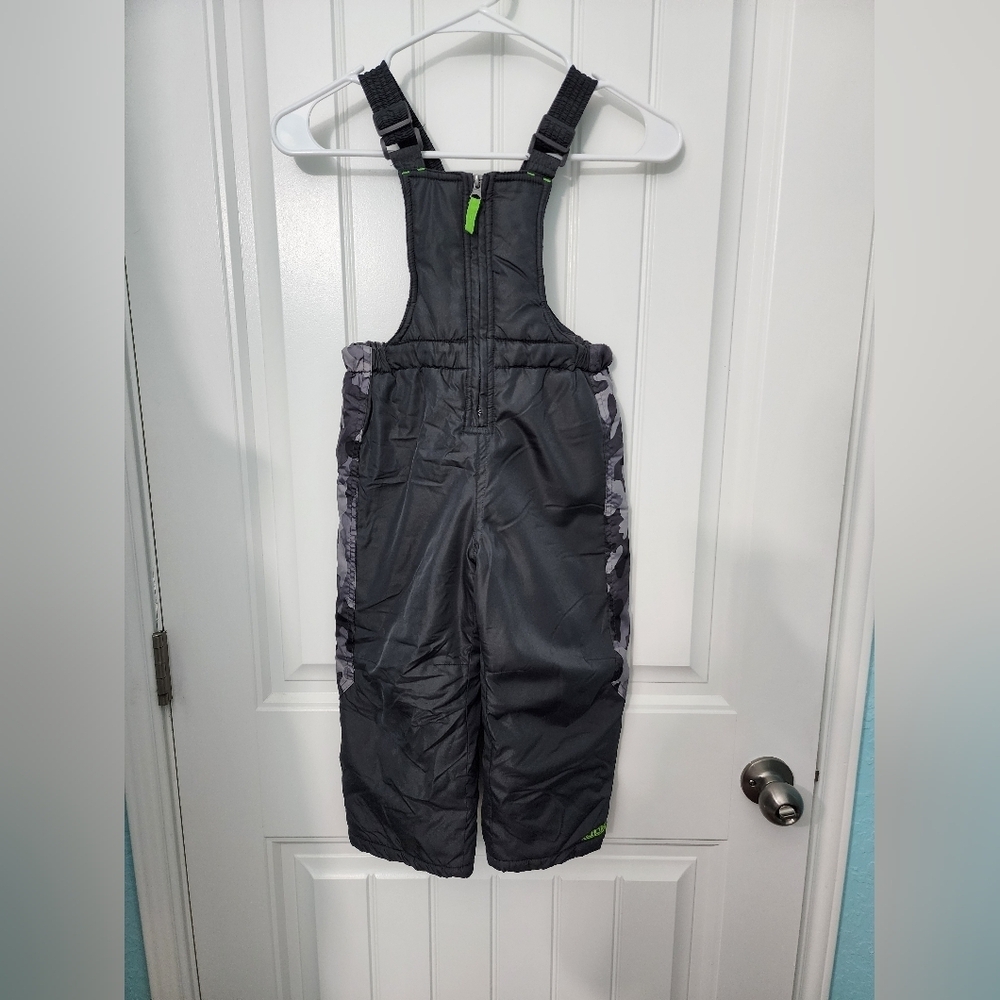 Pacific Trail Snow Bibs Black/Camo Toddler Ski Pants, Size 4T